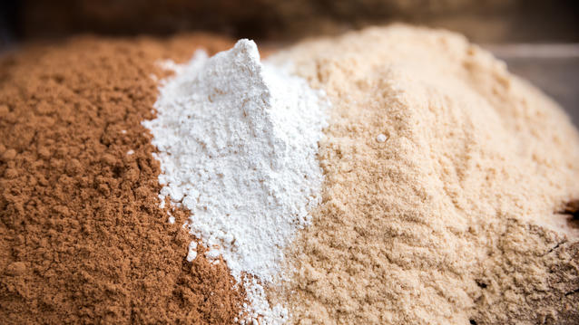 Wood flour, cork dust and calcium carbonate, a compound found in rocks – all 3 elements are used to make linoleum.